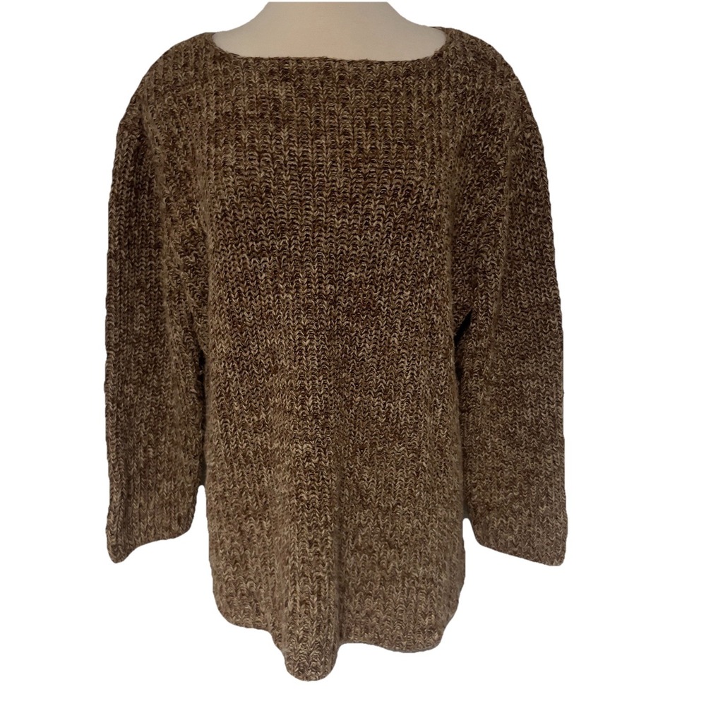 Ralph Lauren Women's Chunky Knit Cotton Sweater Comfy Cozy XL Oversize Granny